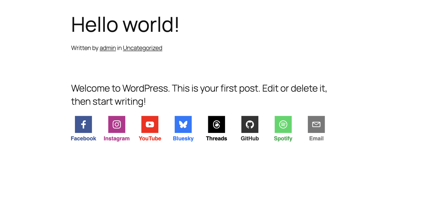 Simple Follow Buttons shown at the foot of a WordPress post